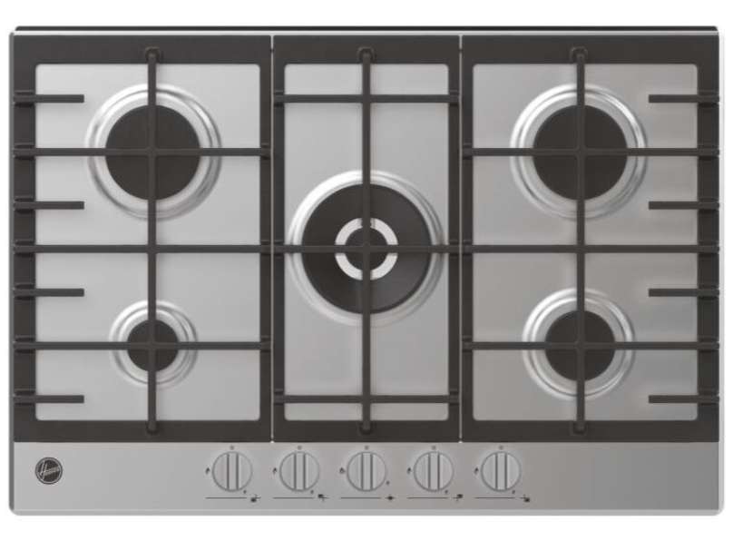 1000014263 Hoover HHG75WK3X 75Cm 5 Burner Gas Hob