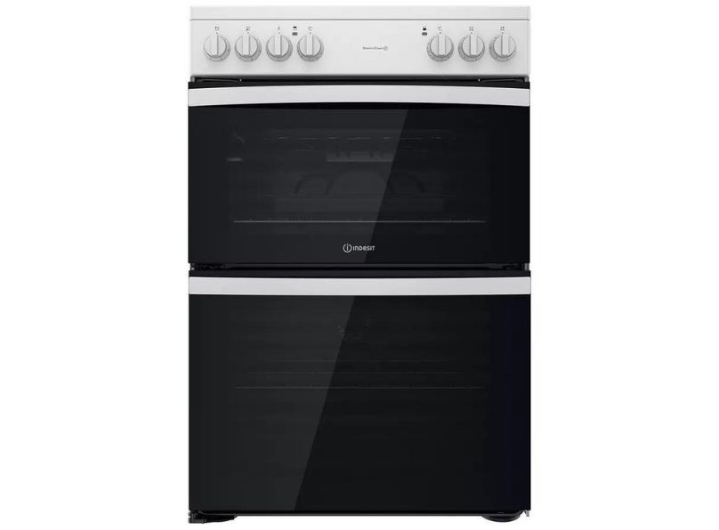 1000023690 Indesit ID67V9KMW 60cm Double Ceramic Cooker